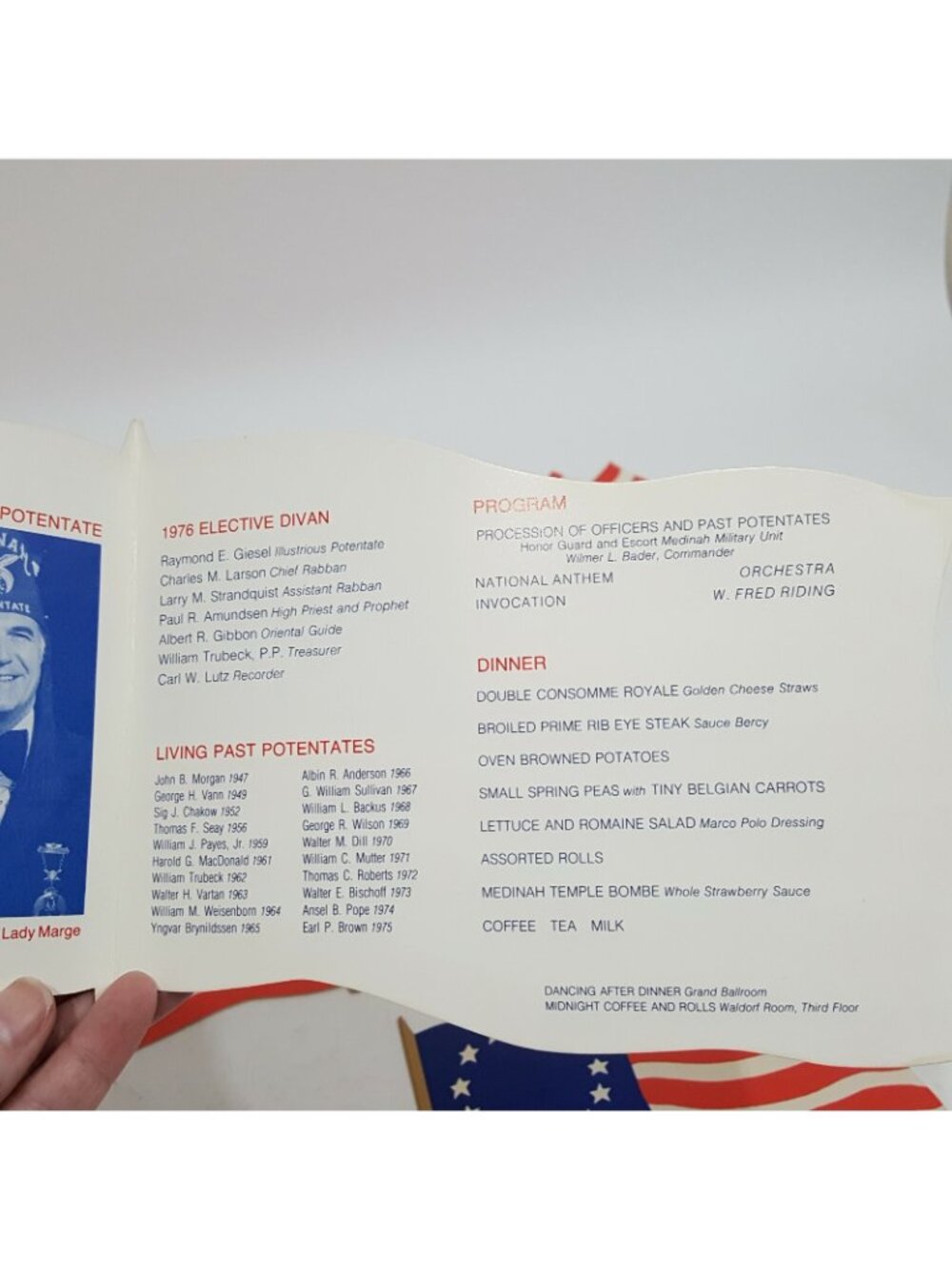 1976 Chicago IL Masonic Temple Medinah Dedication Program Souvenir Flag Lot 23 - Picture 4 of 11